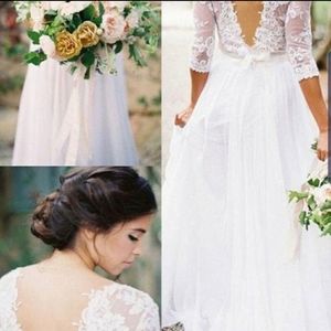 Lace V-Neck Wedding Dress